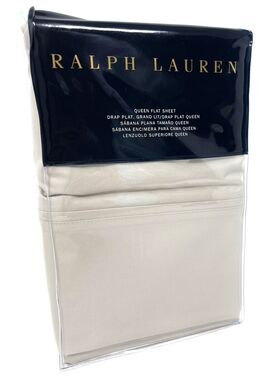 Ralph Lauren RL 464 QUEEN Flat Sheet “Pale Flannel" 100% Cotton Percale